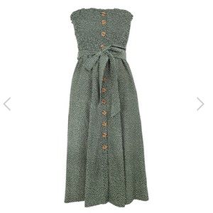 Auguste the Label | NWT US 6/AU 10 Smocked Polka Dot Midi Length Tie Waist Dress